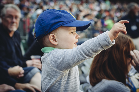 Young Stowell watches his dad lead the team to victory.